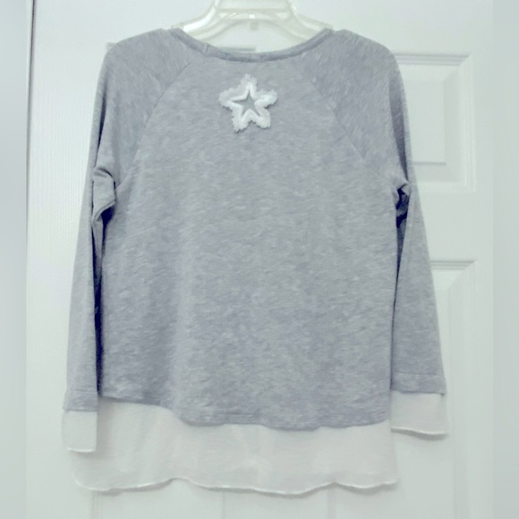 Cha cha vente women's Flowy top w/beading sheer bottom stars hem size Small - Picture 5 of 13